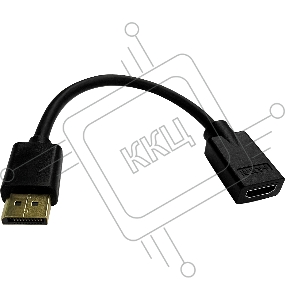Переходник Buro DisplayPort (m)/HDMI (f) черный (BU-HDMI(F)-DP(M))