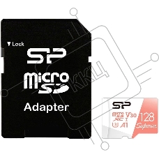 Флеш карта microSD 128GB Silicon Power Superior A1 microSDXC Class 10 UHS-I U3 100/80 Mb/s (SD адаптер)
