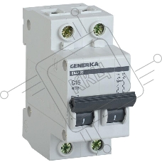 Авт. выкл. Iek MVA25-2-016-C  ВА47-29 2Р 16А 4,5кА х-ка С GENERICA