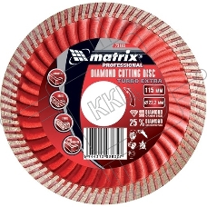 Диск алмазный MATRIX отрезной Turbo Extra, 230x22,2 мм, сухая резка Professional 73198