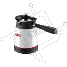 Электрическая турка Centek CT-1080 W (белый) 0.5л, 1000Вт, нерж.сталь, съемная мягкая ручка, крышка