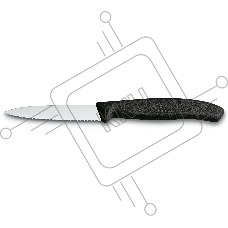 Нож Victorinox для очистки овощей, лезвие 8 см волнистое, черный