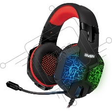 Игровые наушники с микрофоном SVEN AP-U988MV, черный-красный (USB, LED, 7.1)