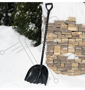 Лопата для уборки снега пластиковая, 385х410х1350 мм, алюминиевый черенок// Palisad