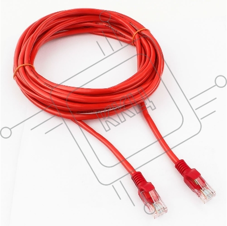 Патч-корд UTP Cablexpert/Gembird PP12-5M/R кат.5e, 5м, литой, многожильный (красный)