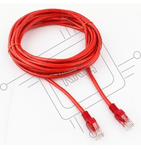 Патч-корд UTP Cablexpert/Gembird PP12-5M/R кат.5e, 5м, литой, многожильный (красный)