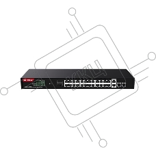 Коммутатор неуправляемый IP-COM G1128P-24-410W PoE, 28 портов, 26x1 Гбит/с, SFP 2x1 Гбит/с, PoE 24x30 Вт (до 370 Вт)