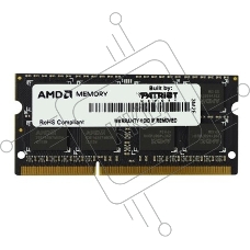 Оперативная память AMD Radeon R5, DDR3, 8GB (1x8GB), 1600MHz, CL11, SO-DIMM, OEM