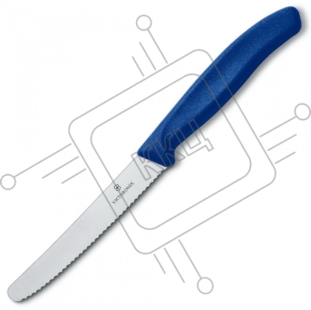 Нож кухонный Victorinox Swiss Classic (6.7832) стальной столовый лезв.110мм серрейт. заточка синий