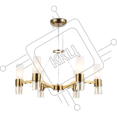 Люстра Ambrella light LH55114/6 BS/FR/TI латунь/белый матовый/янтарь E14*6 max 40W D650*1080