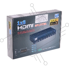 Разветвитель HDMI 4K Splitter Orient HSP0108H, 1->8, HDMI 1.4b/3D, UHDTV 4K(3840x2160)/HDTV1080p/1080i/720p, HDCP1.2, внешний БП 12В/4A, метал.корпус