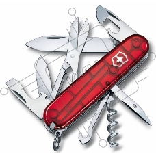 Нож перочинный Victorinox Climber (1.3703.T) 91мм 14функций красный полупрозначный карт.коробка