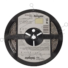 Лента светодиодная 71 411 NLS-3528WW120-9.6 IP65 12B R5 9.6Вт/м (уп.5м) Navigator 71411