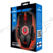 Мышь проводная SVEN RX-G880 черный, 7000 dpi, USB, кнопки - 7
