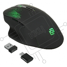 Мышь беспроводная Oklick 636LWC черный, 2400 dpi, радиоканал, USB/USB-C, кнопки - 6