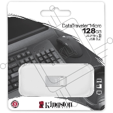 Флеш диск Kingston 128Gb DataTraveler Micro DTMC3G2/128GB USB3.0 серебристый