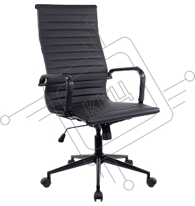 Офисное кресло Everprof Rio Black T чёрное  (экокожа, чёрная сталь, ролики, ТопГан)