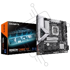 Материнская плата Gigabyte B860M EAGLE V2, LGA1851, Intel B860, 2xDDR5, 4xSATA, 2xM.2, 1xPCIe 5.0 x16, 1xPCIe 4.0 x4, 1xDP, 1xHDMI , 1x2.5Gb LAN, 3xUSB-A 5Gbps, 7xUSB-A 2.0, 1xUSB-C 5Gbps, 3x3.5 мм, 7.1, mATX