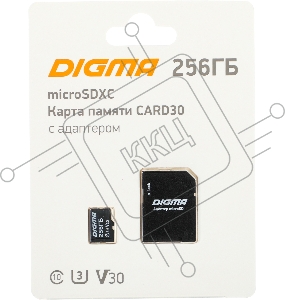 Флеш карта microSDXC 256Gb Class10 Digma CARD30 + adapter