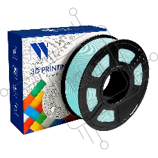 Филамент NV PRINT TPU Silk LightBlue светло-голубой для 3D печати белый диаметр 1.75мм масса 1 кг