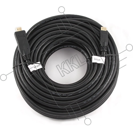 Кабель HDMI Cablexpert CC-HDMI4-30M, 19M/19M, v1.4, медь, позол.разъемы, экран, усилитель сигнала, 30м, черный,  пакет