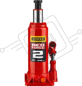 Домкрат STAYER 43160-2-K_z01  гидравлический бутылочный red force 2т 181-345мм в кейсе