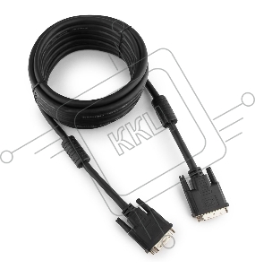 Кабель DVI-D dual link Gembird/Cablexpert CC-DVI2-BK-15, 25M/25M, 4.5м, черный, экран, феррит.кольца, пакет