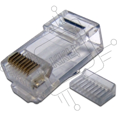 Коннектор Lanmaster (TWT-PL45-8P8C-6V) UTP кат.6 RJ45 прозрачный (упак.:100шт)