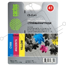 Картридж струйный Cactus CS-CL41 многоцветный (18 мл.) для CANON Pixma MP150/MP160/MP170/MP180/MP210/MP220/MP450/MP460/MP470/iP1200/iP1300/iP1600/iP1700/iP1800/iP190