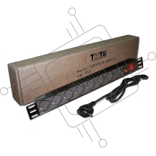 Блок распределения питания Lanmaster TWT-PDU19-10A8P-1.8 гор.размещ. 8xSchuko базовые 10A Schuko 1.8м