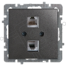 Nilson Механизм роз. 2-местн. компьютерная СУ, (RJ45 САТ5), ТУРАН-АЛЕГРА-ТОР, metallic, антрацит (24160446)