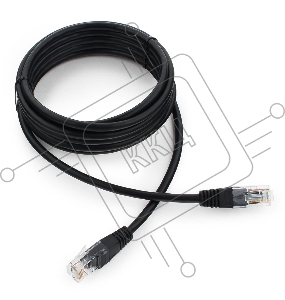 Патч-корд UTP Cablexpert PP12-3M/BK 5e, 3м, литой, многожильный (чёрный)