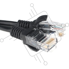 Патч-корд CCA light UTP Гарнизон PC-UTP-5e-1.5-BK кат.5e, 1.5м, литой, многожильный черный