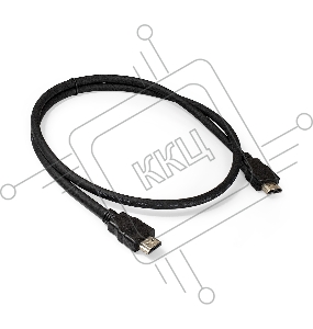 Кабель HDMI ExeGate EX287729RUS EX-CC-HDMI2-1.0 (19M/19M, v2.0, 1м, 4K UHD, Ethernet, позолоченные контакты)