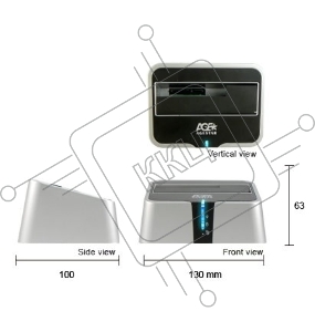 Док-станция для HDD AgeStar 3UBT2 SATA пластик серебристый 1