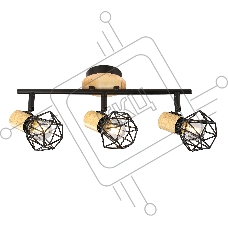 Светильник Ambrella light TR8753/3 BK/WD черный/дерево IP20 E27/3 435*115*200