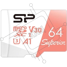 Флеш карта microSD 64GB Silicon Power Superior A1 microSDXC Class 10 UHS-I U3 100/80 Mb/s