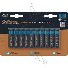 Батарейка GoPower ULTRA LR6 AA BL10 Alkaline 1.5V (10/100/800) (10 шт.)
