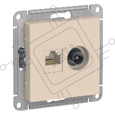Механизм розетки 2-м ATLAS DESIGN комп. RJ45 кат.5E+TV беж. SchE ATN000289 Механизм розетки 2-м ATLAS DESIGN комп. RJ45 кат.5E+TV беж. SchE ATN000289