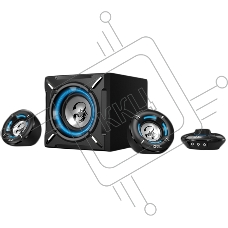 Компьютерные игровые колонки Genius SW-G2.1 1000, 100-240В,26Вт (Сабвуфер: 16Вт, Сателлиты: 5Втx2), мощные басы, синяя подстветка, блок управления громкос
