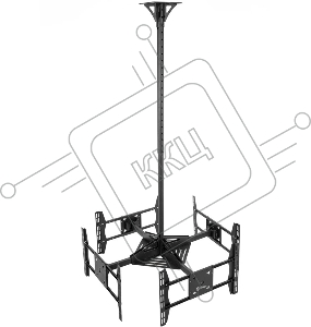 Потолочный кронштейн ONKRON CPRO2L-4 для 4 телевизоров 32”- 55