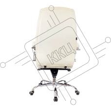Офисное кресло Everprof Kron M бежевое (экокожа, хром, ролики, Мультиблок)