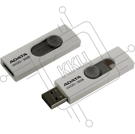 Флеш накопитель 32GB ADATA UV220, USB 2.0, белый/серый