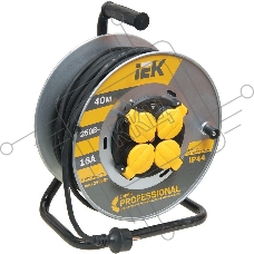 Катушка УК40 Iek WKP16-16-04-40-44  на мет с т/з 4 места 2 Р + P Е /40м КГ 3х1,5мм2 IP44 