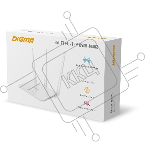 Роутер беспроводной Digma DWR-N302 N300 10/100BASE-TX белый (упак.:1шт)