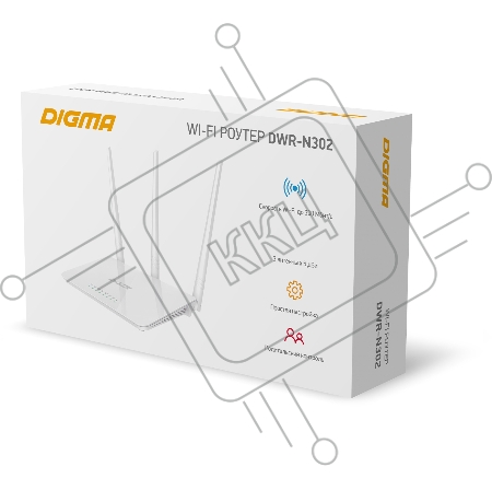 Роутер беспроводной Digma DWR-N302 N300 10/100BASE-TX белый (упак.:1шт)