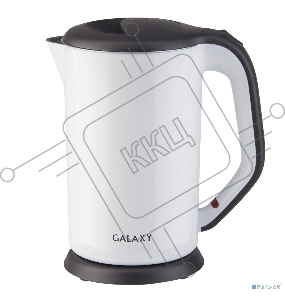 Чайник электрический GALAXY GL 0318, белый, пластик, двойная стенка из нержавеющей стали AISI 304 и пищевого пластика, 2000 Вт, 1,7 л, индикатор работы, указатель максимального уровня воды