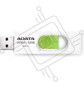 Флеш накопитель 32GB A-DATA UV320, USB 3.2, белый/зеленый