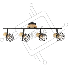 Светильник Ambrella light TR8754/4 BK/WD черный/дерево IP20 E27/4 615*115*200