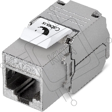 Вставка Cabeus KJ-RJ45-Cat.5e-SH-180-Toolless keystone, 1хRJ45(8P8C), Toolless, кат. 5е, экр., серый